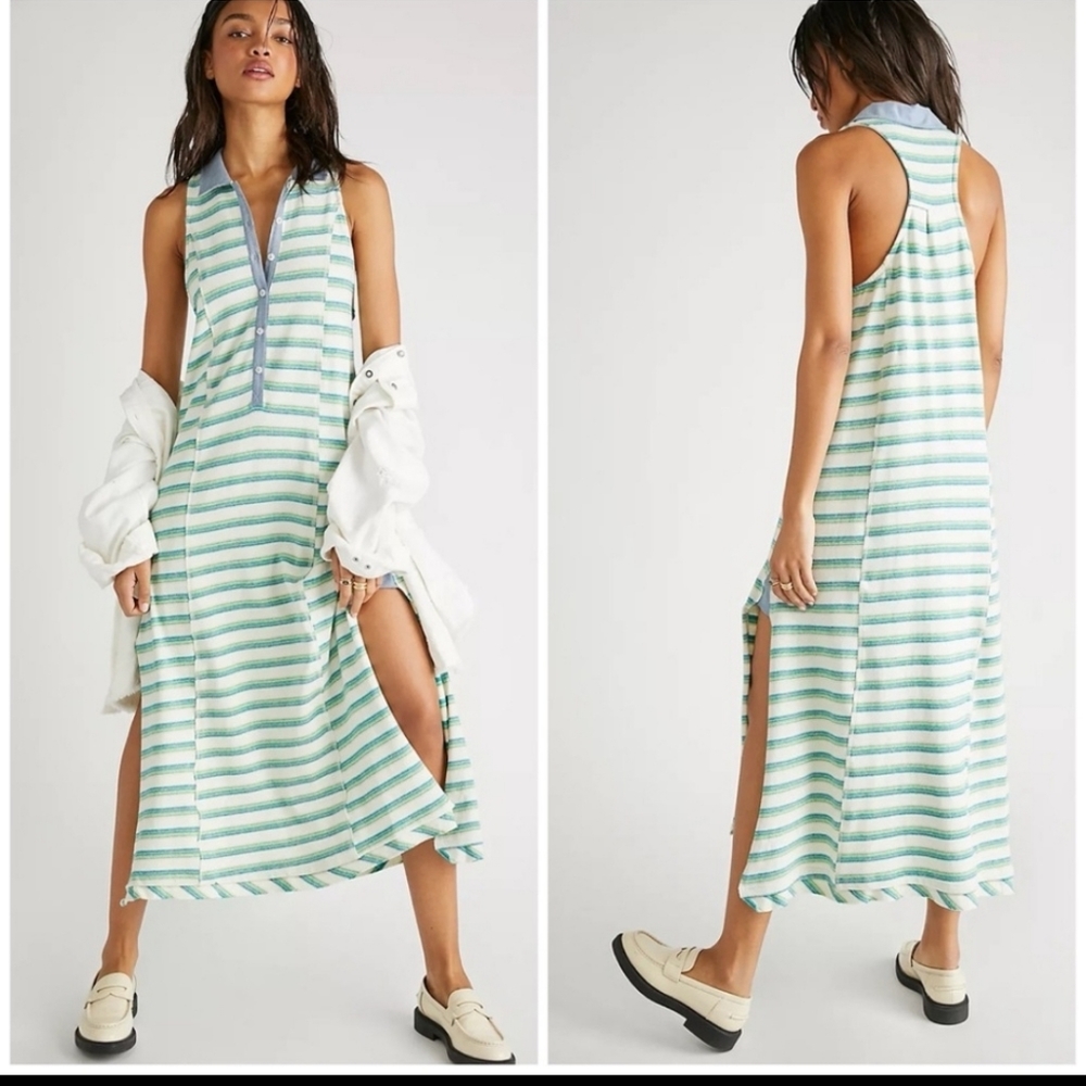 Free people downtown midi stripe dress